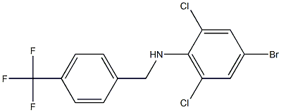 4-bromo-2,6-dichloro-N-{[4-(trifluoromethyl)phenyl]methyl}aniline Struktur