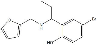 4-bromo-2-{1-[(2-furylmethyl)amino]propyl}phenol 结构式