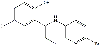 4-bromo-2-{1-[(4-bromo-2-methylphenyl)amino]propyl}phenol Structure