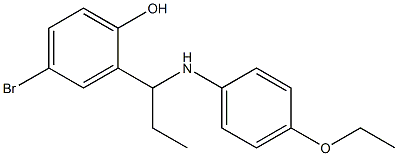 4-bromo-2-{1-[(4-ethoxyphenyl)amino]propyl}phenol,,结构式