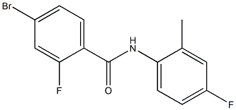 4-bromo-2-fluoro-N-(4-fluoro-2-methylphenyl)benzamide 化学構造式