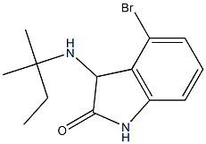 4-bromo-3-[(2-methylbutan-2-yl)amino]-2,3-dihydro-1H-indol-2-one,,结构式