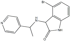 4-bromo-3-{[1-(pyridin-4-yl)ethyl]amino}-2,3-dihydro-1H-indol-2-one Structure