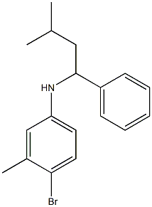 4-bromo-3-methyl-N-(3-methyl-1-phenylbutyl)aniline Struktur