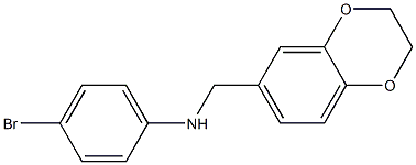 4-bromo-N-(2,3-dihydro-1,4-benzodioxin-6-ylmethyl)aniline Structure