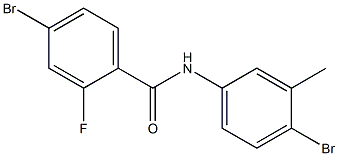 4-bromo-N-(4-bromo-3-methylphenyl)-2-fluorobenzamide,,结构式