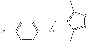 4-bromo-N-[(3,5-dimethyl-1,2-oxazol-4-yl)methyl]aniline,,结构式