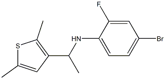 4-bromo-N-[1-(2,5-dimethylthiophen-3-yl)ethyl]-2-fluoroaniline,,结构式