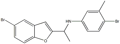 4-bromo-N-[1-(5-bromo-1-benzofuran-2-yl)ethyl]-3-methylaniline,,结构式