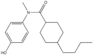 4-butyl-N-(4-hydroxyphenyl)-N-methylcyclohexane-1-carboxamide Struktur