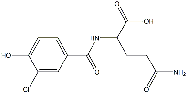 4-carbamoyl-2-[(3-chloro-4-hydroxyphenyl)formamido]butanoic acid,,结构式