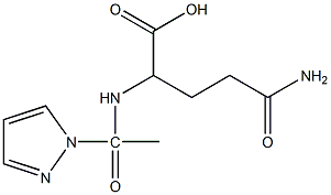 4-carbamoyl-2-[1-(1H-pyrazol-1-yl)acetamido]butanoic acid 化学構造式