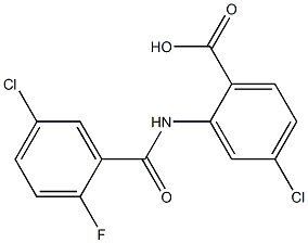 4-chloro-2-[(5-chloro-2-fluorobenzene)amido]benzoic acid 化学構造式