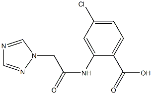 4-chloro-2-[2-(1H-1,2,4-triazol-1-yl)acetamido]benzoic acid,,结构式