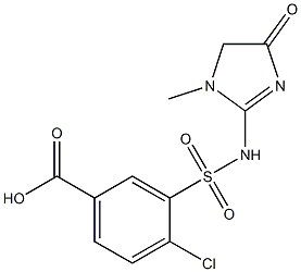 4-chloro-3-[(1-methyl-4-oxo-4,5-dihydro-1H-imidazol-2-yl)sulfamoyl]benzoic acid 化学構造式