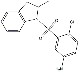 4-chloro-3-[(2-methyl-2,3-dihydro-1H-indole-1-)sulfonyl]aniline,,结构式