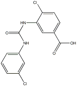4-chloro-3-{[(3-chlorophenyl)carbamoyl]amino}benzoic acid 结构式