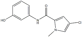 4-chloro-N-(3-hydroxyphenyl)-1-methyl-1H-pyrrole-2-carboxamide 化学構造式
