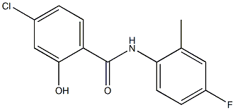 4-chloro-N-(4-fluoro-2-methylphenyl)-2-hydroxybenzamide 化学構造式