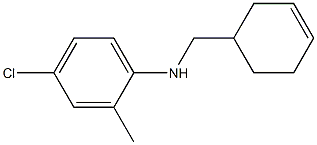 4-chloro-N-(cyclohex-3-en-1-ylmethyl)-2-methylaniline 结构式