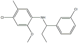 4-chloro-N-[1-(3-chlorophenyl)propyl]-2-methoxy-5-methylaniline