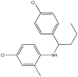 4-chloro-N-[1-(4-chlorophenyl)butyl]-2-methylaniline Struktur