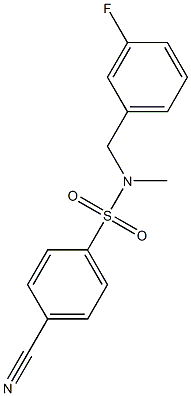 4-cyano-N-[(3-fluorophenyl)methyl]-N-methylbenzene-1-sulfonamide Struktur