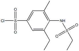 4-ethanesulfonamido-3-ethyl-5-methylbenzene-1-sulfonyl chloride Structure