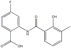 4-fluoro-2-[(2-hydroxy-3-methylbenzene)amido]benzoic acid 结构式