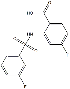 4-fluoro-2-[(3-fluorobenzene)sulfonamido]benzoic acid 结构式