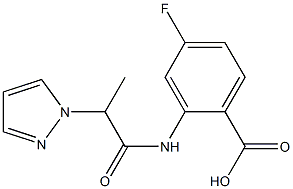 4-fluoro-2-[2-(1H-pyrazol-1-yl)propanamido]benzoic acid,,结构式