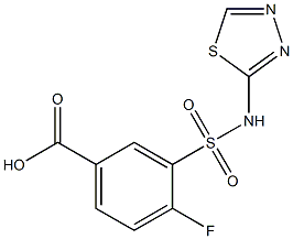4-fluoro-3-(1,3,4-thiadiazol-2-ylsulfamoyl)benzoic acid Struktur