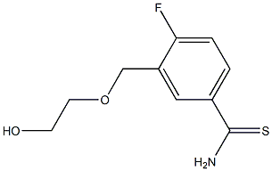 4-fluoro-3-[(2-hydroxyethoxy)methyl]benzene-1-carbothioamide 化学構造式