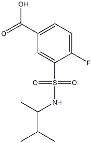 4-fluoro-3-[(3-methylbutan-2-yl)sulfamoyl]benzoic acid 化学構造式