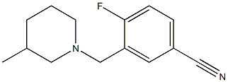 4-fluoro-3-[(3-methylpiperidin-1-yl)methyl]benzonitrile 结构式
