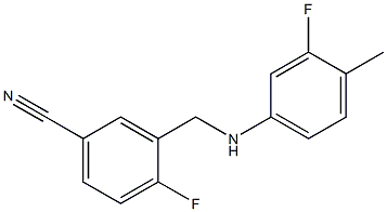 4-fluoro-3-{[(3-fluoro-4-methylphenyl)amino]methyl}benzonitrile Struktur