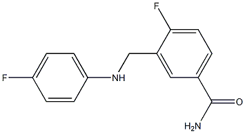 4-fluoro-3-{[(4-fluorophenyl)amino]methyl}benzamide 化学構造式