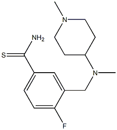 4-fluoro-3-{[methyl(1-methylpiperidin-4-yl)amino]methyl}benzenecarbothioamide 化学構造式