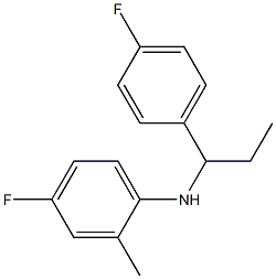 4-fluoro-N-[1-(4-fluorophenyl)propyl]-2-methylaniline Struktur