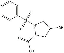 4-hydroxy-1-(phenylsulfonyl)pyrrolidine-2-carboxylic acid 结构式