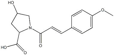 4-hydroxy-1-[(2E)-3-(4-methoxyphenyl)prop-2-enoyl]pyrrolidine-2-carboxylic acid,,结构式
