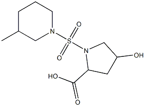 4-hydroxy-1-[(3-methylpiperidine-1-)sulfonyl]pyrrolidine-2-carboxylic acid|