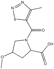 4-methoxy-1-[(4-methyl-1,2,3-thiadiazol-5-yl)carbonyl]pyrrolidine-2-carboxylic acid Structure