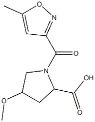 4-methoxy-1-[(5-methyl-1,2-oxazol-3-yl)carbonyl]pyrrolidine-2-carboxylic acid Struktur