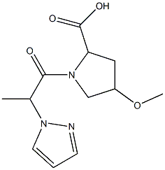 4-methoxy-1-[2-(1H-pyrazol-1-yl)propanoyl]pyrrolidine-2-carboxylic acid Structure