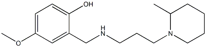 4-methoxy-2-({[3-(2-methylpiperidin-1-yl)propyl]amino}methyl)phenol 结构式
