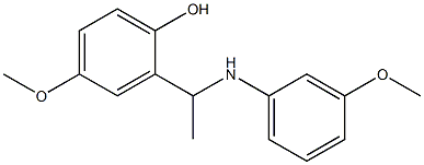 4-methoxy-2-{1-[(3-methoxyphenyl)amino]ethyl}phenol Struktur