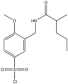 4-methoxy-3-[(2-methylpentanamido)methyl]benzene-1-sulfonyl chloride Struktur
