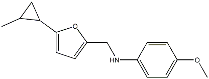 4-methoxy-N-{[5-(2-methylcyclopropyl)furan-2-yl]methyl}aniline Structure