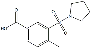 4-methyl-3-(pyrrolidine-1-sulfonyl)benzoic acid 化学構造式